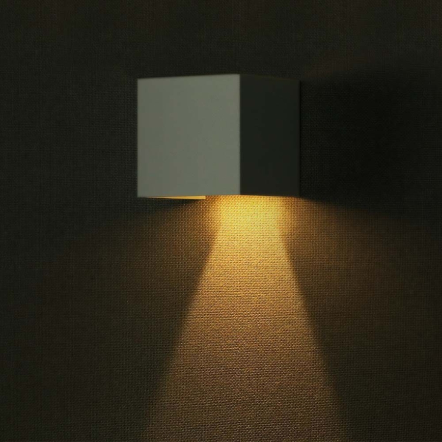 LED sieninis šviestuvas su jutikliu, įkraunamas saulės energija LED/3W/3,7V IP65 4000K balta