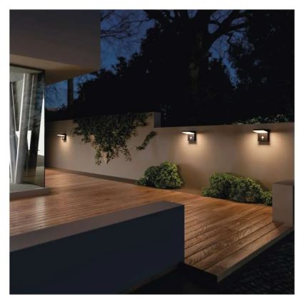 LED sieninis šviestuvas su jutikliu, įkraunamas saulės energija LED/4,4W/3,7V 2200 mAh IP44