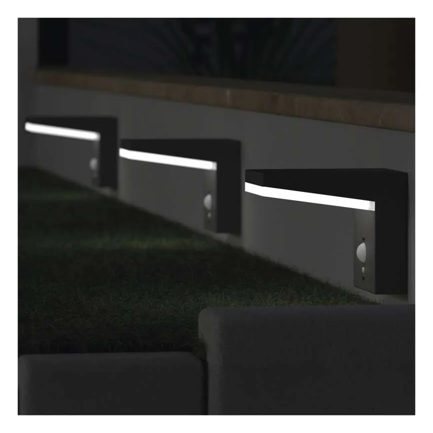 LED sieninis šviestuvas su jutikliu, įkraunamas saulės energija LED/4,4W/3,7V 2200 mAh IP44
