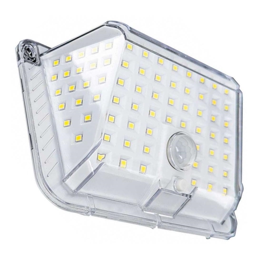 LED sieninis šviestuvas su jutikliu, įkraunamas saulės energija LED/5W/3,7V 1200 mAh IP44