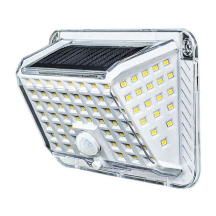 LED sieninis šviestuvas su jutikliu, įkraunamas saulės energija LED/5W/3,7V 1200 mAh IP44