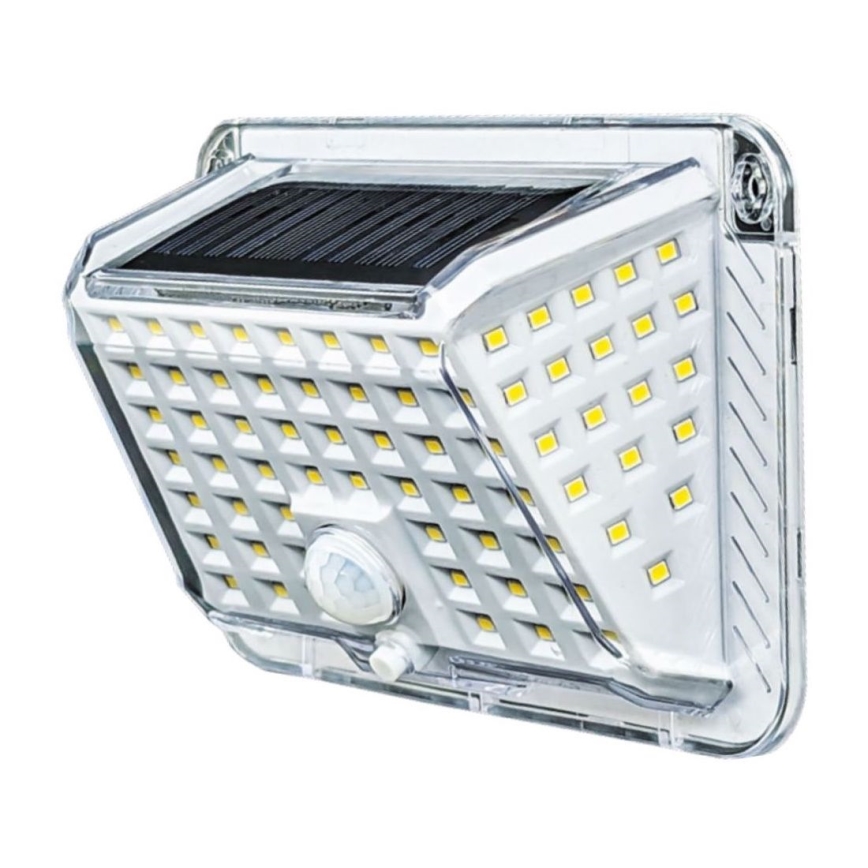 LED sieninis šviestuvas su jutikliu, įkraunamas saulės energija LED/5W/3,7V 1200 mAh IP44