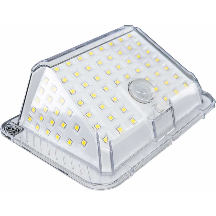 LED sieninis šviestuvas su jutikliu, įkraunamas saulės energija LED/5W/3,7V 1200 mAh IP44