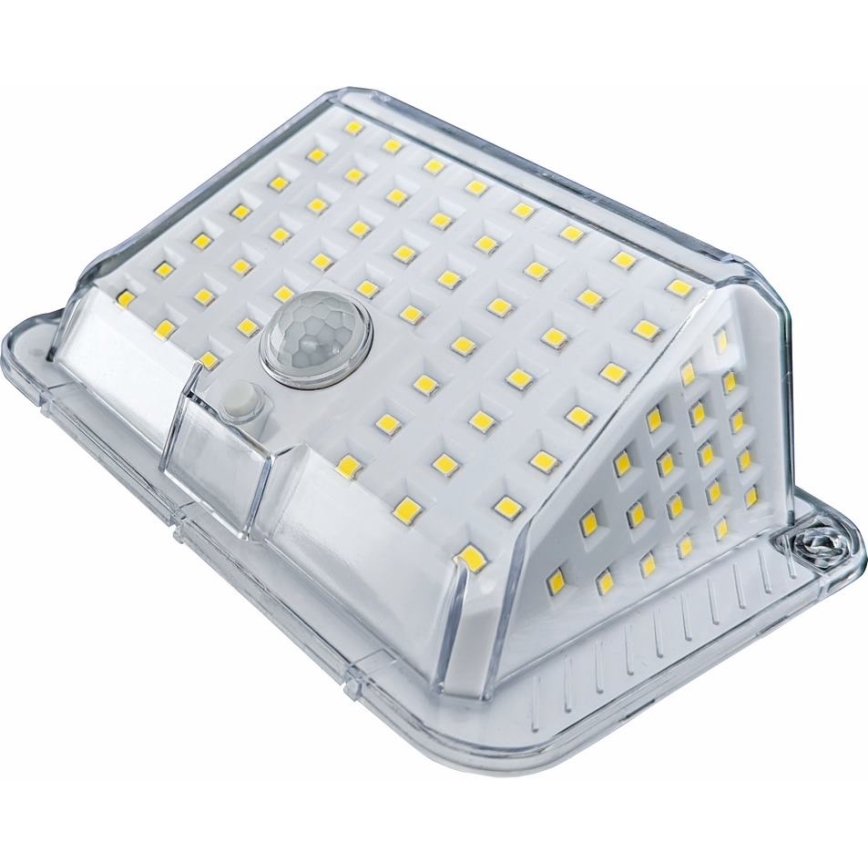 LED sieninis šviestuvas su jutikliu, įkraunamas saulės energija LED/5W/3,7V 1200 mAh IP44