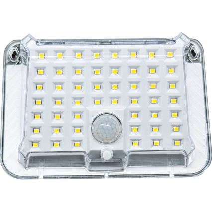 LED sieninis šviestuvas su jutikliu, įkraunamas saulės energija LED/5W/3,7V 1200 mAh IP44