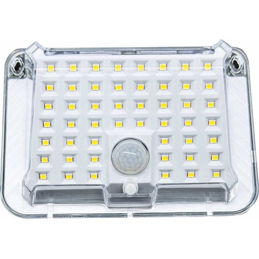 LED sieninis šviestuvas su jutikliu, įkraunamas saulės energija LED/5W/3,7V 1200 mAh IP44
