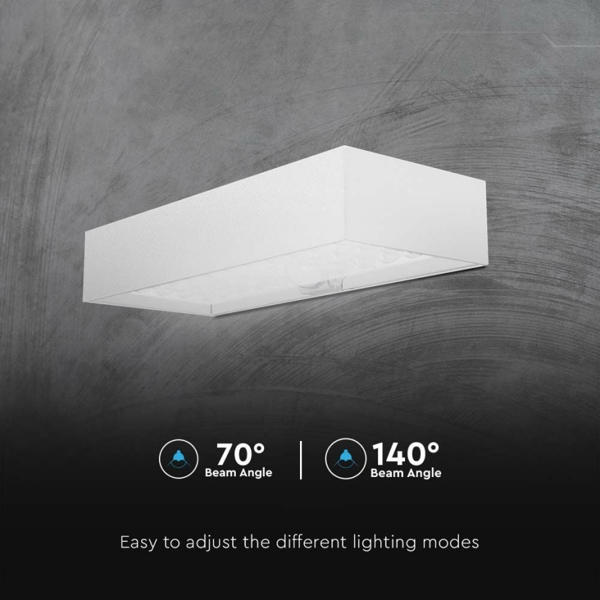 LED sieninis šviestuvas su jutikliu, įkraunamas saulės energija LED/6W/3,7V IP65 4000K 3000 mAh balta