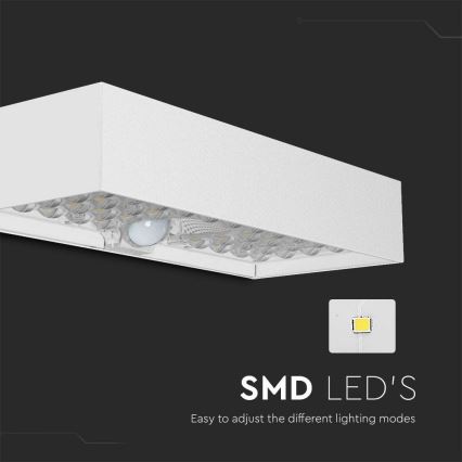 LED sieninis šviestuvas su jutikliu, įkraunamas saulės energija LED/6W/3,7V IP65 4000K 3000 mAh balta
