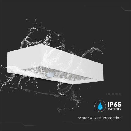 LED sieninis šviestuvas su jutikliu, įkraunamas saulės energija LED/6W/3,7V IP65 4000K 3000 mAh balta