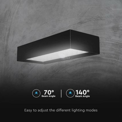 LED sieninis šviestuvas su jutikliu, įkraunamas saulės energija LED/6W/3,7V IP65 4000K 3000 mAh juoda