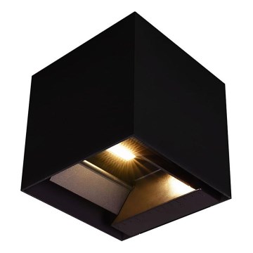 LED sieninis šviestuvas su jutikliu, įkraunamas saulės energija LED/9W/3,7V 3000/4000/5000K 2600 mAh IP65 juoda