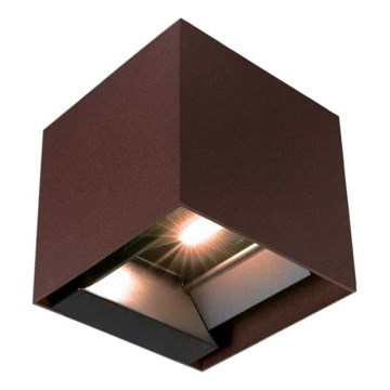 LED sieninis šviestuvas su jutikliu, įkraunamas saulės energija LED/9W/3,7V 3000/4000/5000K 2600 mAh IP65 ruda