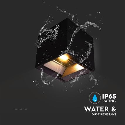 LED sieninis šviestuvas su jutikliu, įkraunamas saulės energija LED/9W/3,7V 3000/4000/5000K 2600 mAh IP65 juoda