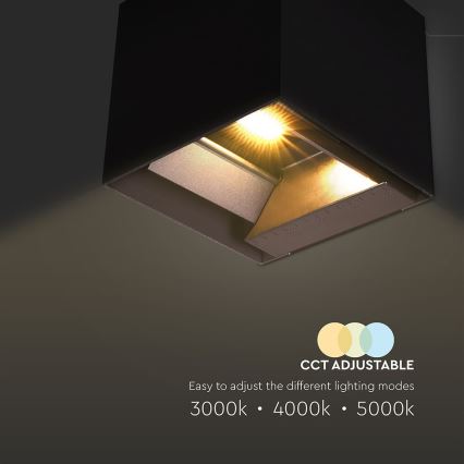 LED sieninis šviestuvas su jutikliu, įkraunamas saulės energija LED/9W/3,7V 3000/4000/5000K 2600 mAh IP65 juoda