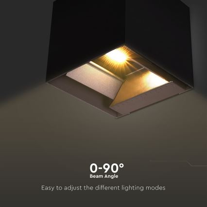 LED sieninis šviestuvas su jutikliu, įkraunamas saulės energija LED/9W/3,7V 3000/4000/5000K 2600 mAh IP65 juoda