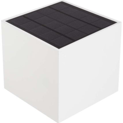 LED sieninis šviestuvas su jutikliu, įkraunamas saulės energija LED/9W/3,7V IP65 3000K 2600 mAh balta