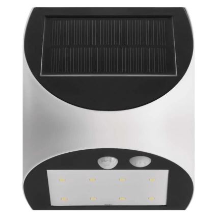 LED sieninis šviestuvas su jutikliu, įkraunamas saulės energija LUMI LED/3,7W IP54 balta