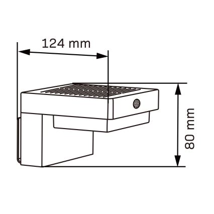 LED sieninis šviestuvas su jutikliu, įkraunamas saulės energija MALI LED/4,5W/3,7V 2000 mAh IP44 juoda