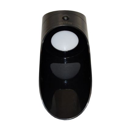 LED sieninis šviestuvas su jutikliu, įkraunamas saulės energija PALESA LED/1W/3,7V IP65 1800 mAh juoda