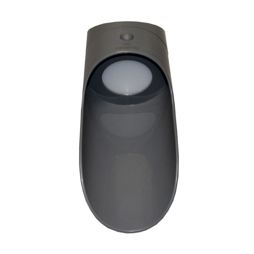 LED sieninis šviestuvas su jutikliu, įkraunamas saulės energija PALESA LED/1W/3,7V IP65 1800 mAh pilka