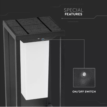 LED sieninis šviestuvas su jutikliu, įkraunamas saulės energija SAMSUNG CHIP LED/2W/3,7V IP65 2600 mAh