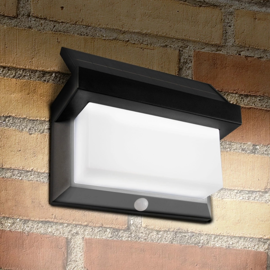 LED sieninis šviestuvas su jutikliu, įkraunamas saulės energija TONY LED/3,7V 1800 mAh IP44