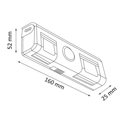 LED Sieninis šviestuvas su jutikliu LED/3xAA/4,5V