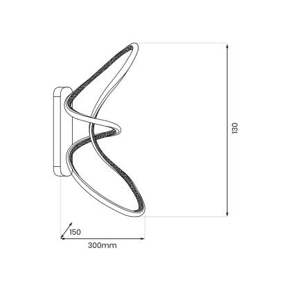 LED sieninis šviestuvas TESORO LED/15W/230V juoda