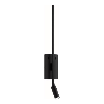 LED sieninis šviestuvas TORCH LED/6W/230V + LED/3W juodas