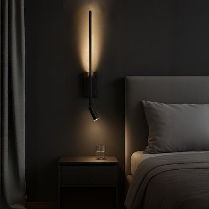 LED sieninis šviestuvas TORCH LED/6W/230V + LED/3W juodas