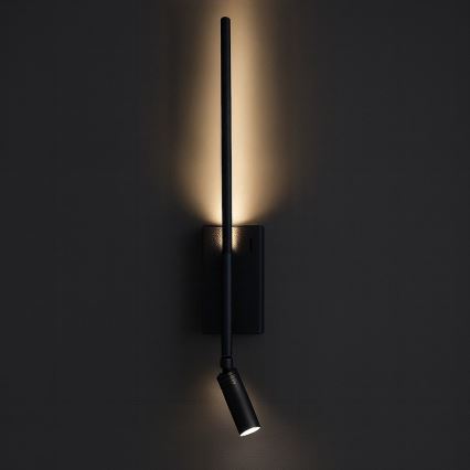 LED sieninis šviestuvas TORCH LED/6W/230V + LED/3W juodas