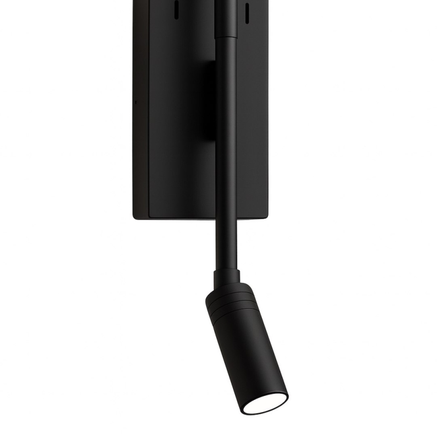 LED sieninis šviestuvas TORCH LED/6W/230V + LED/3W juodas