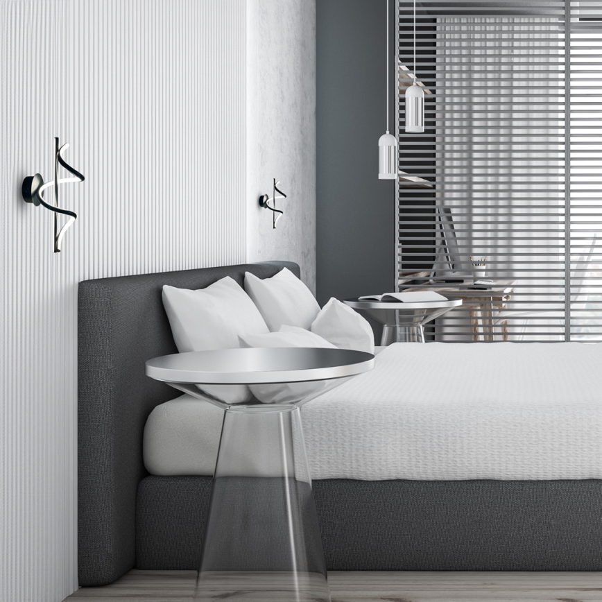 LED sieninis šviestuvas TWIST LED/12W/230V juoda