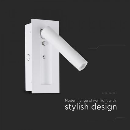 LED sieninis taškinis šviestuvas LED/2W/230V 3000K baltas