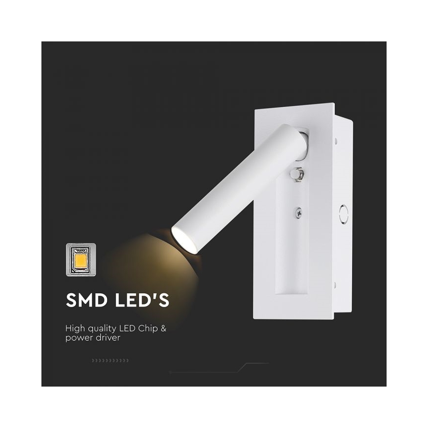 LED sieninis taškinis šviestuvas LED/2W/230V 3000K baltas