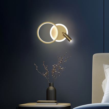 LED sieninis taškinis šviestuvas MONET LED/15W/230V auksinis
