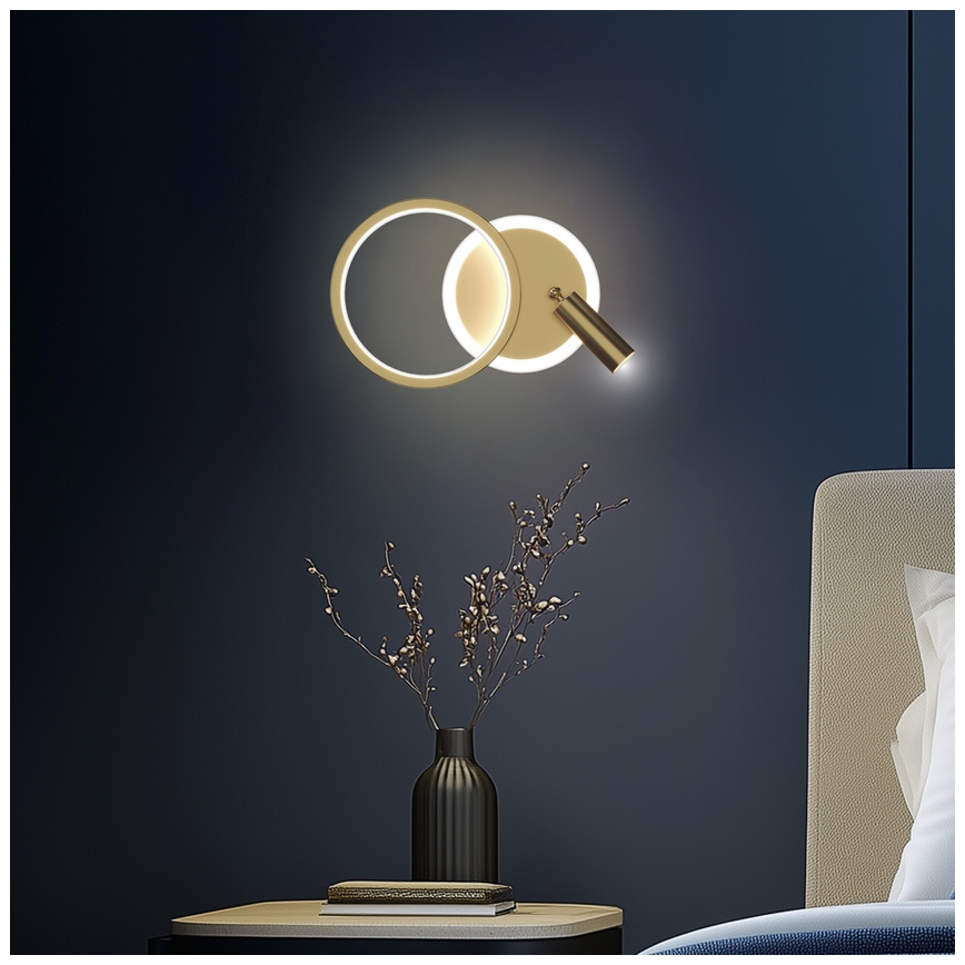 LED sieninis taškinis šviestuvas MONET LED/15W/230V auksinis