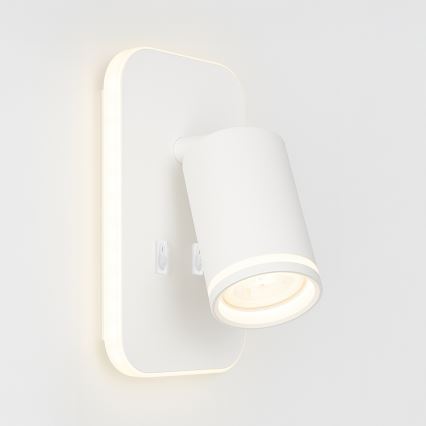 LED sieninis taškinis šviestuvas PIPE 1xGU10/10W/230V + LED/6W baltas
