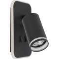 LED sieninis taškinis šviestuvas PIPE 1xGU10/10W/230V + LED/6W juodas