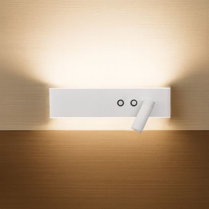 LED sieninis taškinis šviestuvas RESORT LED/10W/230V + LED/3W, baltas, dešinės pusės