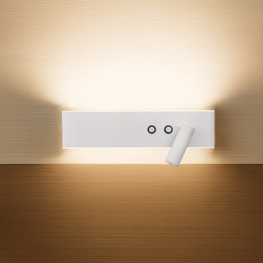 LED sieninis taškinis šviestuvas RESORT LED/10W/230V + LED/3W, baltas, dešinės pusės