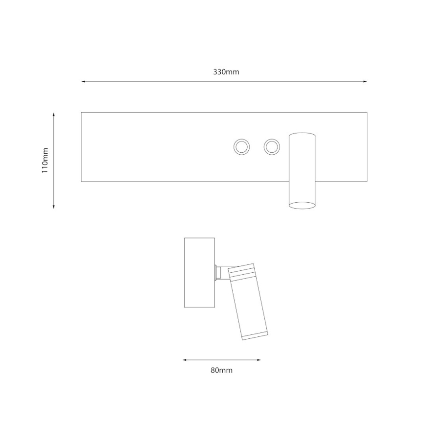 LED sieninis taškinis šviestuvas RESORT LED/10W/230V + LED/3W, baltas, dešinės pusės
