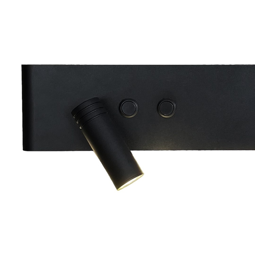 LED sieninis taškinis šviestuvas RESORT LED/10W/230V + LED/3W juodas kairinis