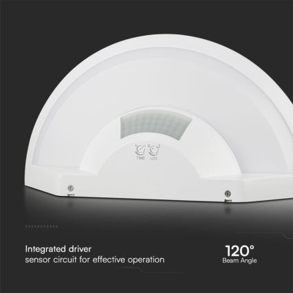 LED Sieninis vonios šviestuvas su jutikliu SAMSUNG CHIP LED/10W/230V 4000K IP54 balta
