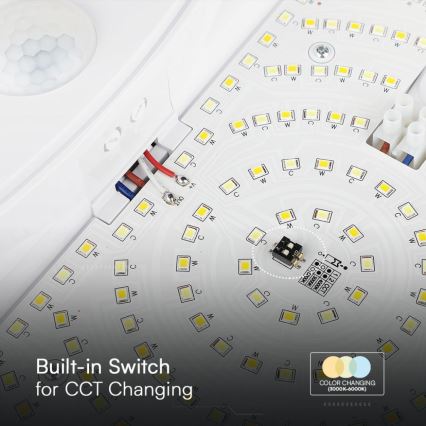 LED Sieninis vonios šviestuvas su jutikliu SAMSUNG CHIP LED/15W/230V 3000/4000/6000K IP44 balta