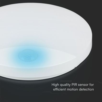LED Sieninis vonios šviestuvas su jutikliu SAMSUNG CHIP LED/15W/230V 3000/4000/6000K IP44 balta