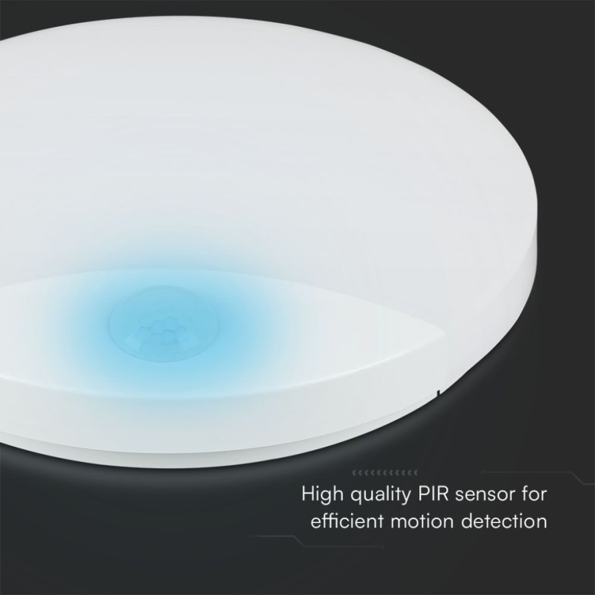 LED Sieninis vonios šviestuvas su jutikliu SAMSUNG CHIP LED/15W/230V 3000/4000/6000K IP44 balta