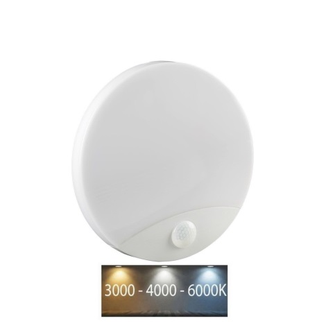 LED Sieninis vonios šviestuvas su jutikliu LED/15W/230V 3000/4000/6000K IP44 balta