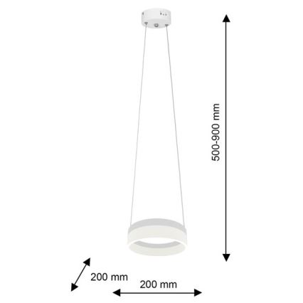 LED sietynas ant grandinės RING LED/12W/230V