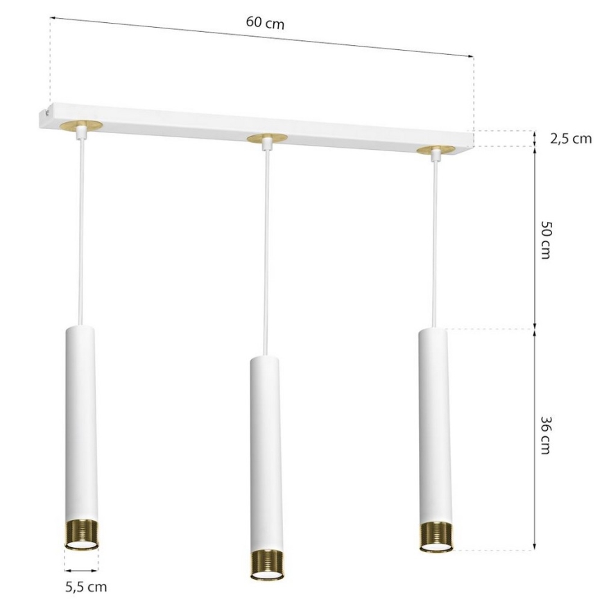 LED Sietynas ant virvės DANI 3xGU10/8W/230V